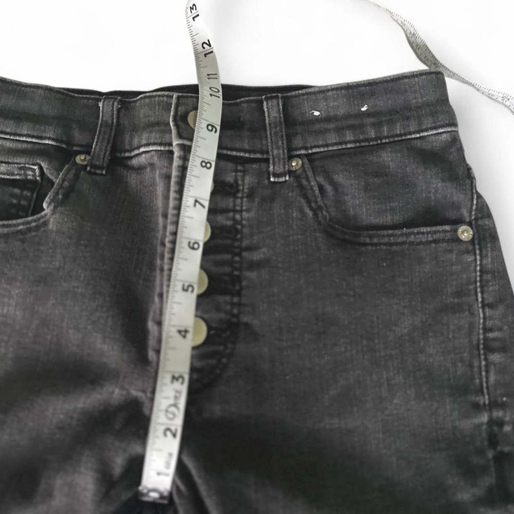 Express High Rise Skyscraper Multi Button Slit Boot Cut Stretch Jeans - Picture 7 of 8
